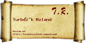 Turbók Roland névjegykártya